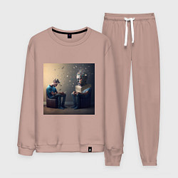 Костюм хлопковый мужской Зазеркалье, цвет: пыльно-розовый