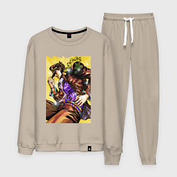 Костюм хлопковый мужской Джотаро Куджо - JoJo Bizarre Adventure, цвет: миндальный