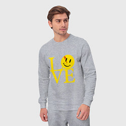 Костюм хлопковый мужской Smile love, цвет: меланж — фото 2