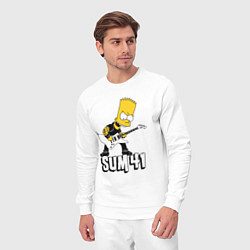 Костюм хлопковый мужской Sum41 Барт Симпсон рокер, цвет: белый — фото 2