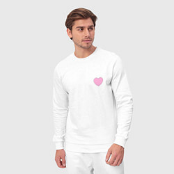 Костюм хлопковый мужской Розовое сердечко - мини, цвет: белый — фото 2