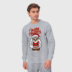 Костюм хлопковый мужской Christmas Mario, цвет: меланж — фото 2