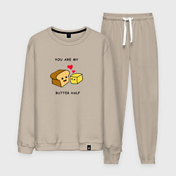 Костюм хлопковый мужской Масло и хлебушек, цвет: миндальный