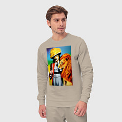 Костюм хлопковый мужской Salvador Dali and lion, цвет: миндальный — фото 2