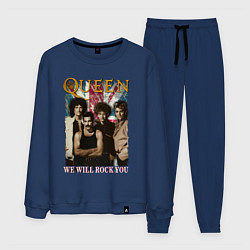 Костюм хлопковый мужской Queen винтаж, цвет: тёмно-синий