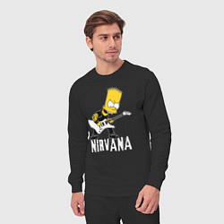 Костюм хлопковый мужской Нирвана Барт Симпсон рокер, цвет: черный — фото 2