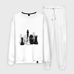 Костюм хлопковый мужской Фигуры шахматиста, цвет: белый
