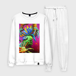 Костюм хлопковый мужской Сюрреализм от нейросети, цвет: белый