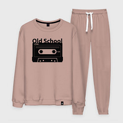 Костюм хлопковый мужской Old school music, цвет: пыльно-розовый