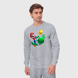 Костюм хлопковый мужской Марио, Йоши и звезда, цвет: меланж — фото 2