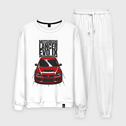 Костюм хлопковый мужской Mitsubishi Lancer Evo IX, цвет: белый