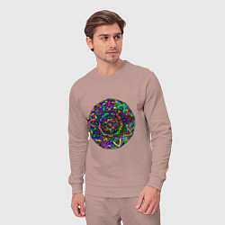 Костюм хлопковый мужской Мандала восьмилепестковая, цвет: пыльно-розовый — фото 2