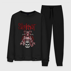 Костюм хлопковый мужской Slipknot рогатый череп, цвет: черный