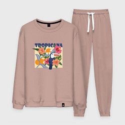 Костюм хлопковый мужской Тропикана, цвет: пыльно-розовый