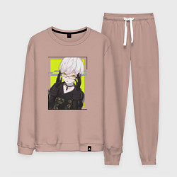 Костюм хлопковый мужской Андройд 9S, цвет: пыльно-розовый