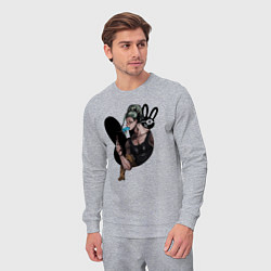 Костюм хлопковый мужской Buddha with ice cream, цвет: меланж — фото 2