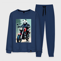 Костюм хлопковый мужской Panda - cool biker, цвет: тёмно-синий