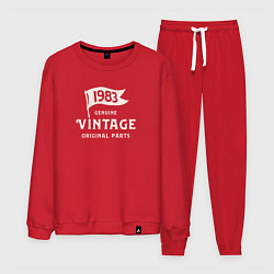 Костюм хлопковый мужской 1983 подлинный винтаж - оригинальные детали, цвет: красный