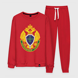 Костюм хлопковый мужской Пограничные войска - герб, цвет: красный