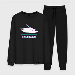 Костюм хлопковый мужской Papa Roach glitch rock, цвет: черный
