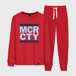 Костюм хлопковый мужской Run Manchester city, цвет: красный