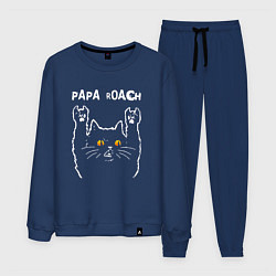 Костюм хлопковый мужской Papa Roach rock cat, цвет: тёмно-синий