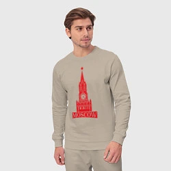 Костюм хлопковый мужской Kremlin Moscow, цвет: миндальный — фото 2