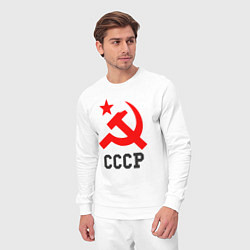 Костюм хлопковый мужской СССР стиль, цвет: белый — фото 2