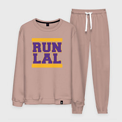 Костюм хлопковый мужской Run Lakers, цвет: пыльно-розовый