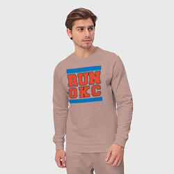 Костюм хлопковый мужской Run Oklahoma City Thunder, цвет: пыльно-розовый — фото 2