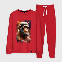 Костюм хлопковый мужской Планета обезьян, цвет: красный