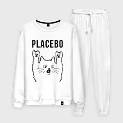 Костюм хлопковый мужской Placebo - rock cat, цвет: белый