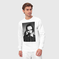 Костюм хлопковый мужской Marilyn Manson looks at you, цвет: белый — фото 2