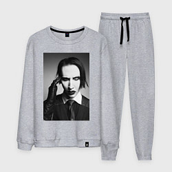 Костюм хлопковый мужской Marilyn Manson looks at you, цвет: меланж