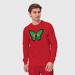 Костюм хлопковый мужской Бразилия бабочка, цвет: красный — фото 2