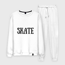 Костюм хлопковый мужской Skate, цвет: белый