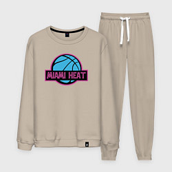Костюм хлопковый мужской Miami Heat team, цвет: миндальный
