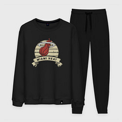 Костюм хлопковый мужской Heat logo, цвет: черный