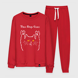 Костюм хлопковый мужской Three Days Grace rock cat, цвет: красный