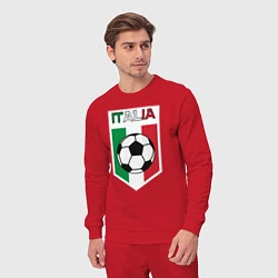 Костюм хлопковый мужской Футбол Италии, цвет: красный — фото 2