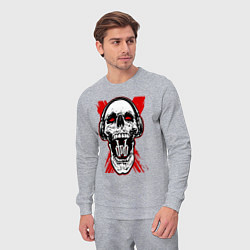 Костюм хлопковый мужской DnB skull, цвет: меланж — фото 2