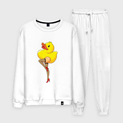 Костюм хлопковый мужской Эротичная утка, цвет: белый