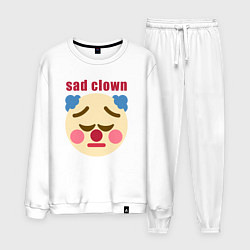 Костюм хлопковый мужской Sad clown, цвет: белый