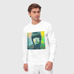 Костюм хлопковый мужской Brian Jones Pop Glitch Art, цвет: белый — фото 2