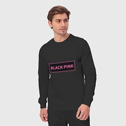 Костюм хлопковый мужской Логотип Блек Пинк, цвет: черный — фото 2