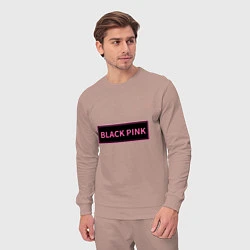 Костюм хлопковый мужской Логотип Блек Пинк, цвет: пыльно-розовый — фото 2