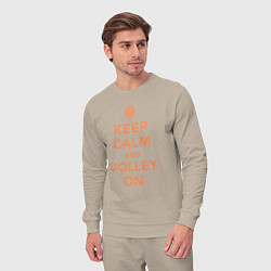 Костюм хлопковый мужской Keep calm and volley on, цвет: миндальный — фото 2