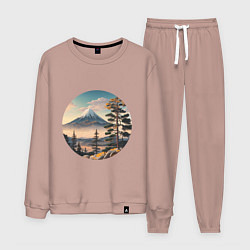 Костюм хлопковый мужской Природа Японии и Дальнего Востока, цвет: пыльно-розовый