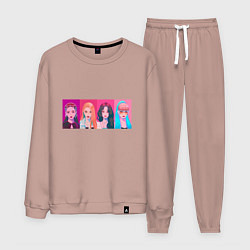 Костюм хлопковый мужской Портреты Black pink, цвет: пыльно-розовый