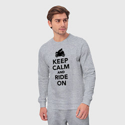 Костюм хлопковый мужской Keep calm and ride on, цвет: меланж — фото 2